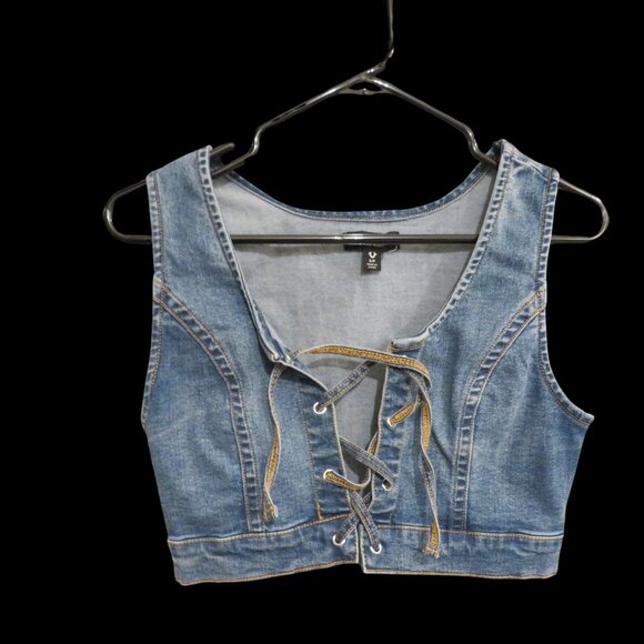 🦋True Religion Women's Lace Up Bra Top🦋 - Picture 3 of 5